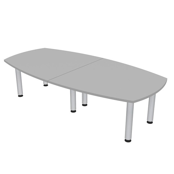 45 in W, 96 in L, 29 in H, Engineered Wood Top, Grey